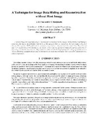 cover of the book A Technique for Image Data Hiding and Reconstruction without Host Image