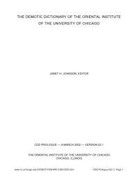 cover of the book The Demotic Dictionary of the Oriental Institute of the University of Chicago