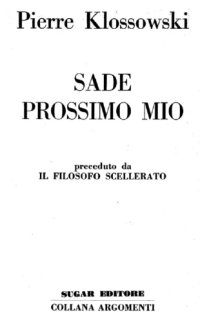 cover of the book Sade prossimo mio