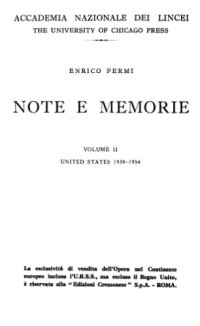 cover of the book Note e Memorie (Collected Papers). Volume II: United States 1939-1954