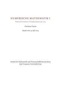 cover of the book Numerische Mathematik I