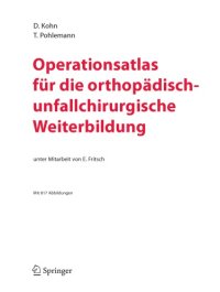 cover of the book Operationsatlas für die orthopädisch-unfallchirurgische Weiterbildung