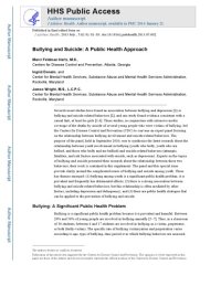 cover of the book Bullying and Suicide: A Public Health Approach