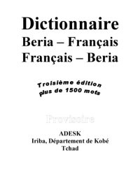 cover of the book Dictionnaire Beria – Français, Français – Beria