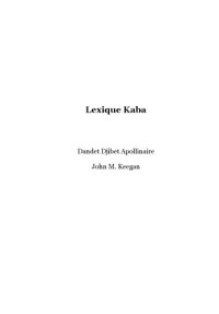 cover of the book Lexique Kaba