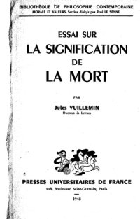 cover of the book Essai sur la signification de la mort