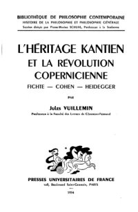 cover of the book L’héritage kantien et la révolution copernicienne. Fichte - Cohen - Heidegger