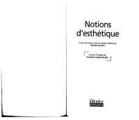 cover of the book Notions d’esthétique