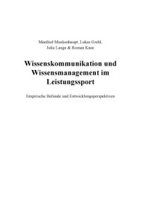 cover of the book Wissenskommunikation und Wissensmanagement im Leistungssport : empirische Befunde und Entwicklungsperspektiven