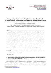 cover of the book New paradigm in understanding food security in Bangladesh: experiences from fieldworks in coastal areas of southwest Bangladesh [article]