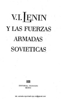 cover of the book V. I. Lenin y las Fuerzas Armadas Soviéticas