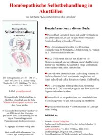 cover of the book Homöopathische Selbstbehandlung in Akutfällen