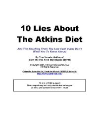 cover of the book 10 Lies About The Atkins Diet