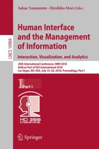 cover of the book Human Interface and the Management of Information. Interaction, Visualization, and Analytics