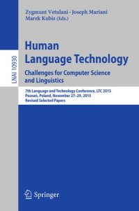 cover of the book Human Language Technology. Challenges for Computer Science and Linguistics