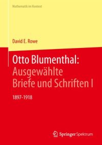 cover of the book Otto Blumenthal: Ausgewählte Briefe und Schriften I