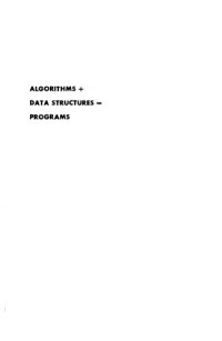 cover of the book Algorithms + Data Structures = Programs