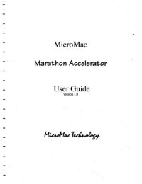 cover of the book Micro Mac Marathon  Accelerator User Guide for the Macintosh II