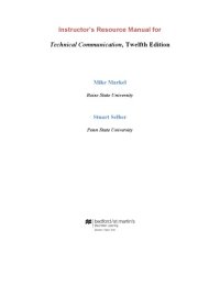 cover of the book Technical Communication-Instructor’s Resource Manual