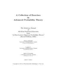 cover of the book A first look at rigorous probability theory - solutions manual