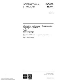 cover of the book ISO/IEC 1539-1:2010 - Programming Languages - Fortran - Base language