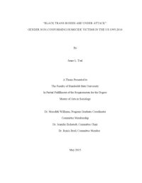 cover of the book “Black trans bodies are under attack”: gender non-conforming homicide victims in the U.S. 1995-2014