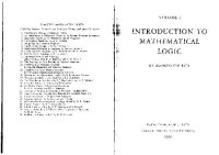 cover of the book Introduction to Mathematical Logic, Volume 1. Princeton Mathematical Series (Pt.1)