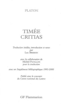 cover of the book Timée Critias