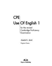 cover of the book CPE Use of English 1 for the Revised Cambridge Proficiency Examination