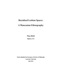 cover of the book Racialised lesbian spaces: a Mancunian ethnography