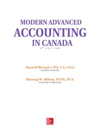 cover of the book Modern advanced accounting in Canada