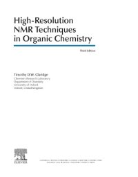 cover of the book High-Resolution NMR Techniques in Organic Chemistry