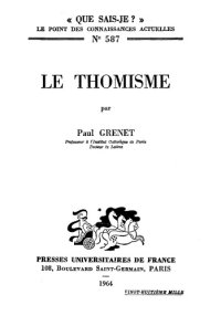 cover of the book Le thomisme