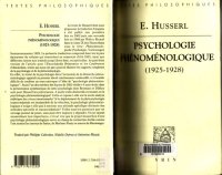 cover of the book Psychologie phénoménologique (1925-1928)