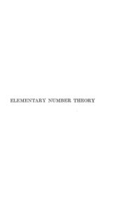 cover of the book Elementary Number Theory