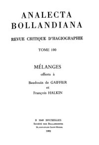 cover of the book Analecta Bollandiana. Revue critique d’hagiographie