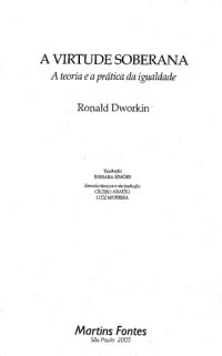 cover of the book A virtude soberana: a teoria e a prática da igualdade