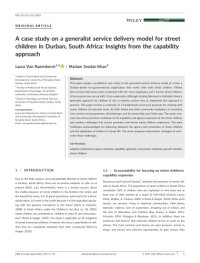 cover of the book A case study on a generalist service delivery model for street children in Durban, South Africa: Insights from the capability approach