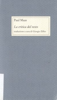 cover of the book La critica del testo