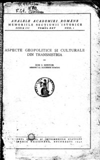 cover of the book Aspecte geopolitice și culturale din Transnistria