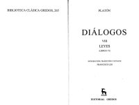 cover of the book Diálogos VIII. Leyes, Libros I-VI