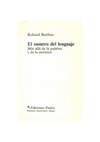 cover of the book El susurro del lenguaje : más allá de la palabra y de la escritura