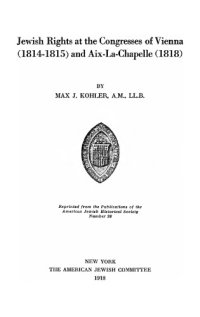 cover of the book Jewish Rights at the Congresses of Vienna (1814-1815) and Aix-La-Chapelle (1818)