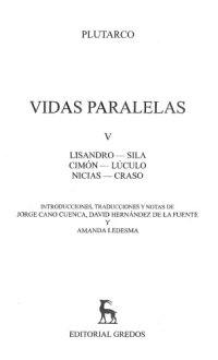 cover of the book Vidas paralelas V: Lisandro - Sila - Cimón - Lúculo - Nicias - Craso