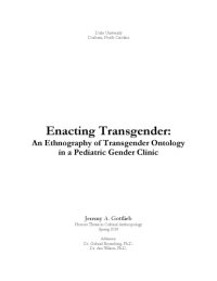 cover of the book Enacting Transgender: An Ethnography of Transgender Ontology in a Pediatric Gender Clinic