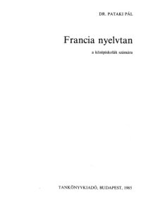 cover of the book Francia nyelvtan