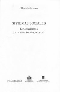 cover of the book Sistemas sociales: lineamientos para una teoría general