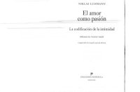 cover of the book El amor como pasión : la codificación de la intimidad