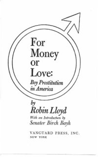 cover of the book For Money or Love: Boy Prostitution in America