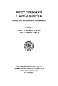 cover of the book Index Verborum C. Suetoni Tranquilli